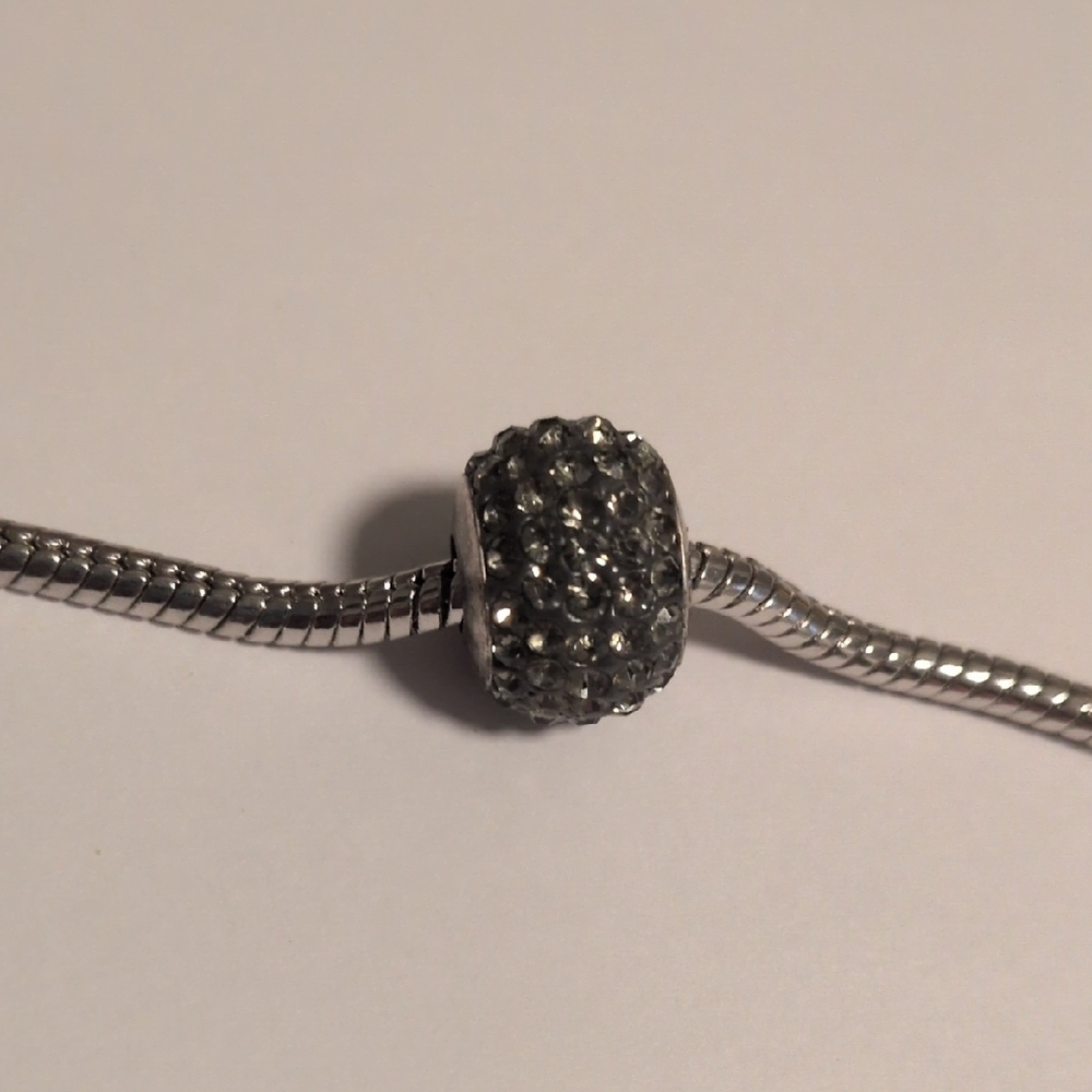 Silver‎ Rhinestones Pave.Charm for Pandora Style Bracelet